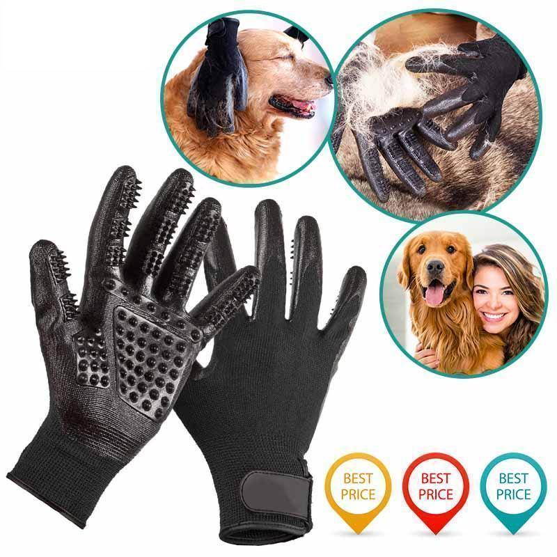 Pet Grooming Gloves For Cats, Dogs & Horses - ( 1 pair )