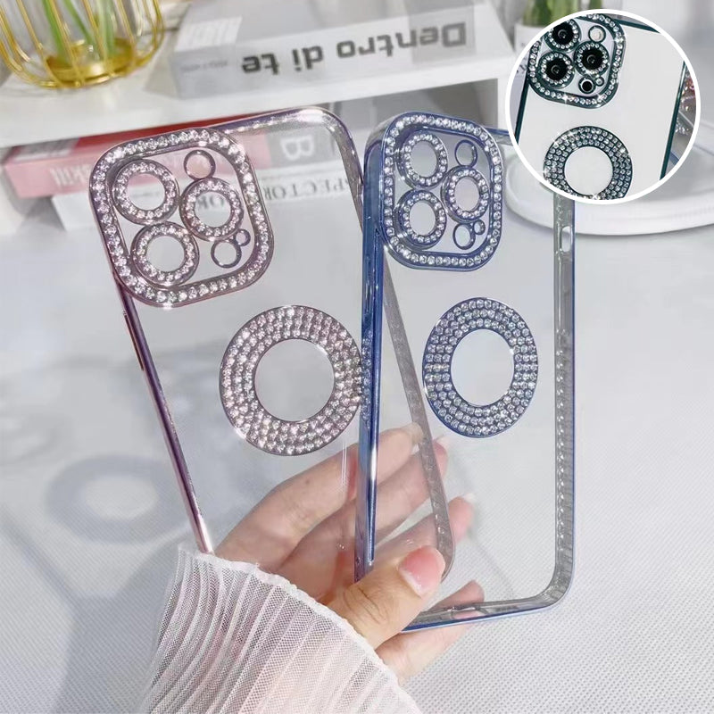 Rhinestone Soft Silicone Luxury Fashion Protective Transparent Phone Case