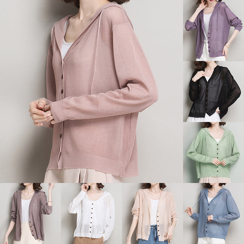 Ice Silk Knit Cardigan Sweater