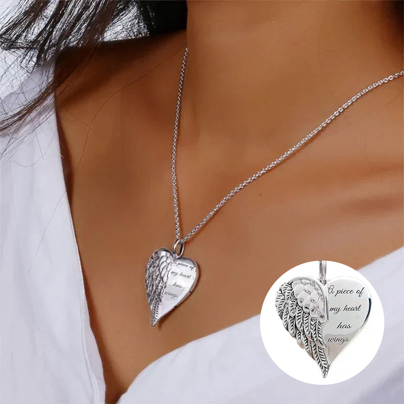 God Has You In His Arms, I Have You In My Heart Wing Necklace