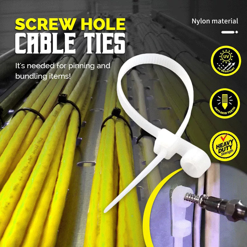 Screw Hole Cable Ties- 250 PCS