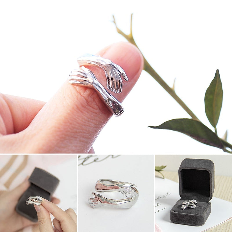 2022 New-Couple Hug Ring Womens Day Gift Friends Mother Sister Girlfriend Gift