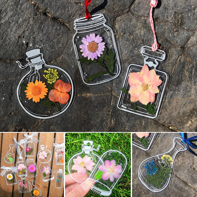 Transparent Dried Flower Bookmarks （30 PCs）