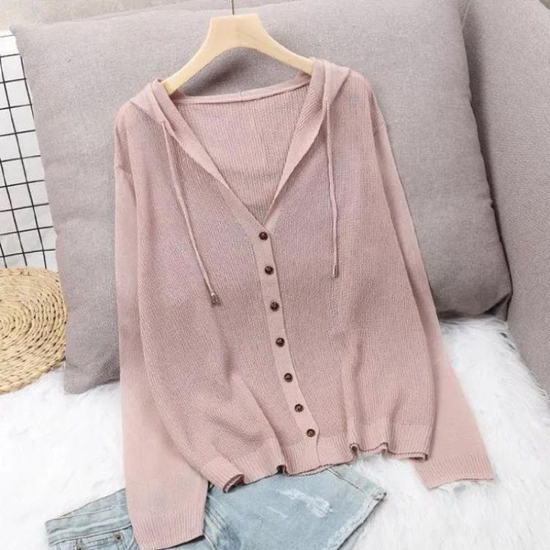 Ice Silk Knit Cardigan Sweater