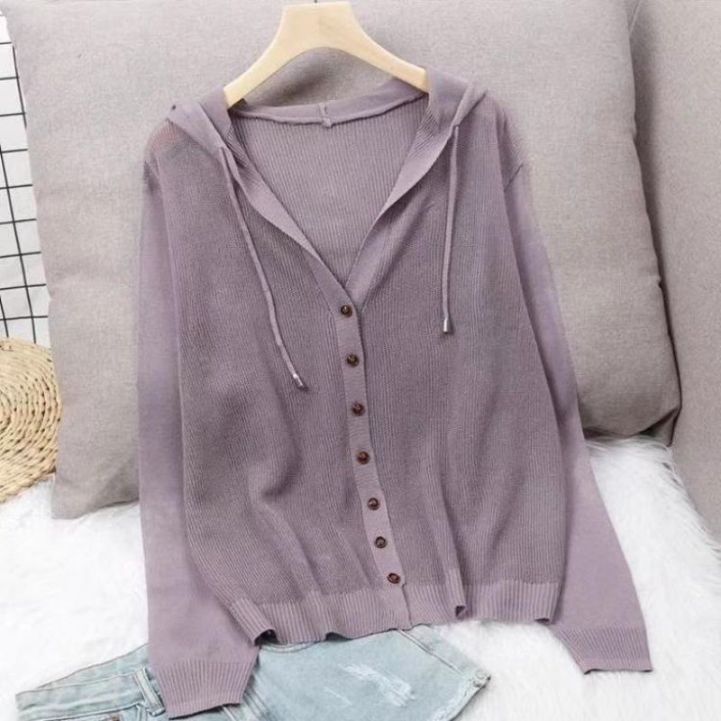 Ice Silk Knit Cardigan Sweater