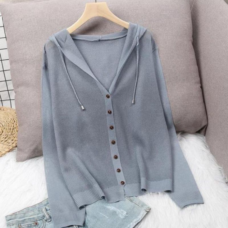 Ice Silk Knit Cardigan Sweater